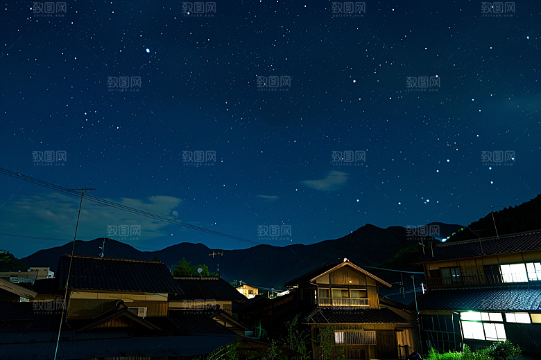 灿烂星空唯美夜晚素材