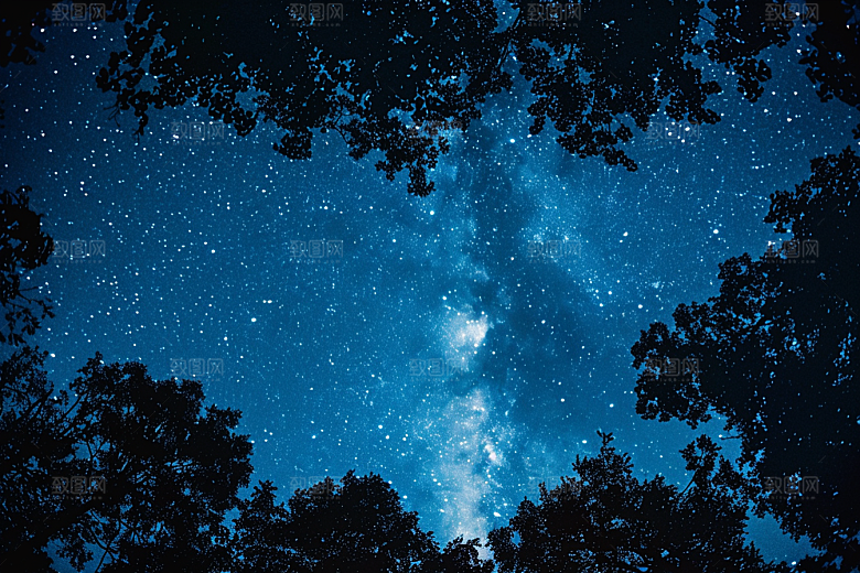 灿烂星空夜景天空素材