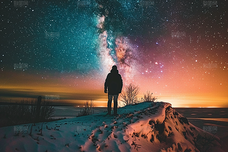 灿烂星空天空夜景素材