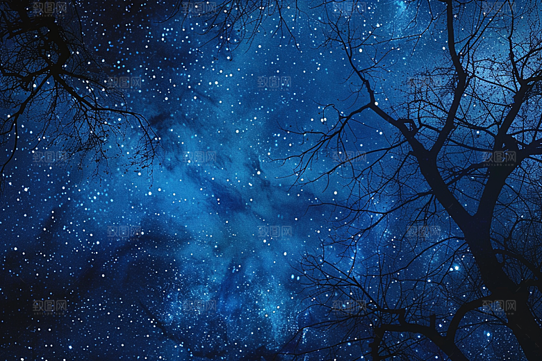 灿烂星空银河夜晚素材