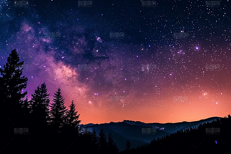 灿烂星空星辰高清素材