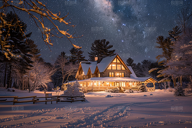灿烂星空星辰夜景素材