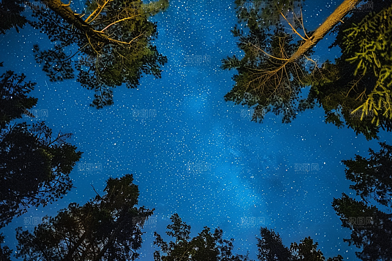 灿烂星空太阳系夜景素材