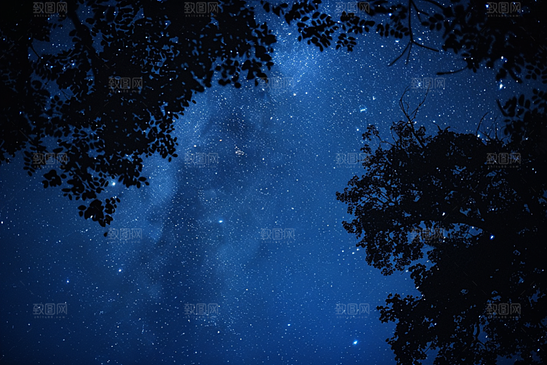 灿烂星空夜景天空素材