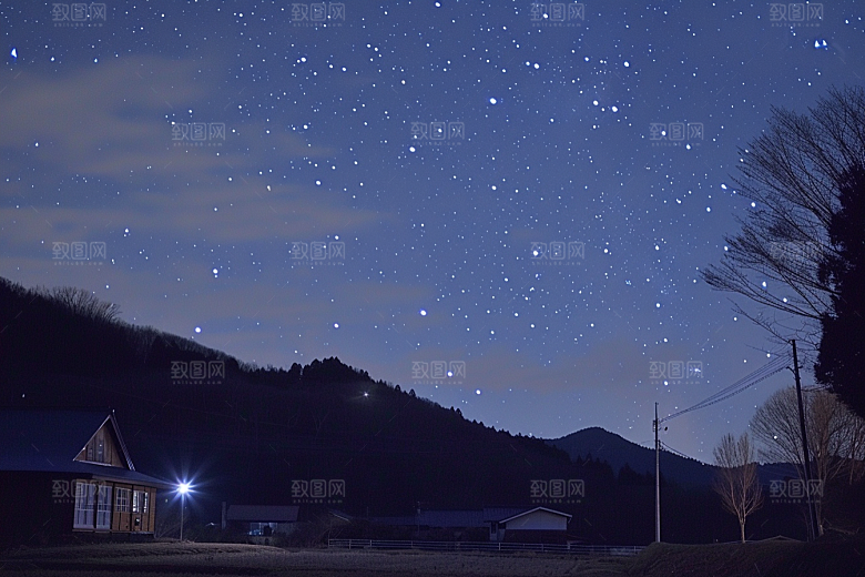 灿烂星空唯美夜晚素材