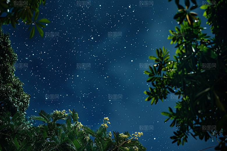 灿烂星空太阳系银河素材