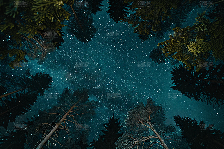 灿烂星空太阳系夜景素材