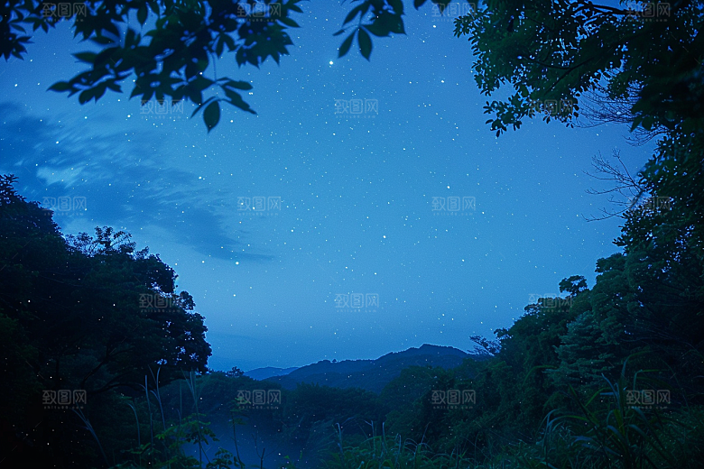 灿烂星空浪漫夜晚素材