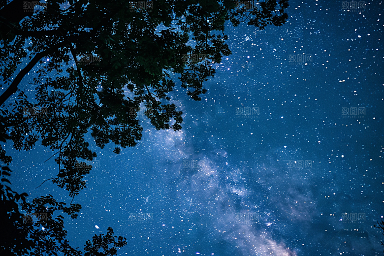 灿烂星空星辰夜景素材