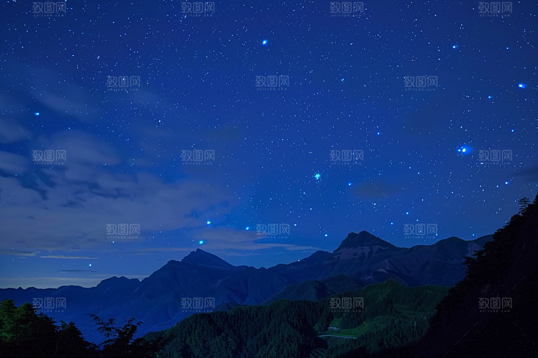 灿烂星空银河夜晚素材
