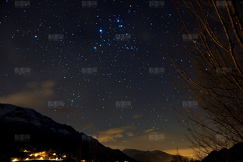 灿烂星空宇宙夜景素材