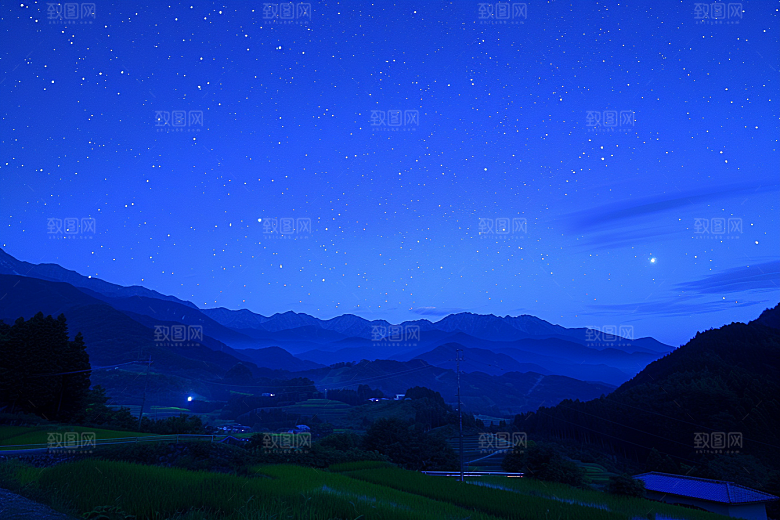 灿烂星空夜景浪漫素材