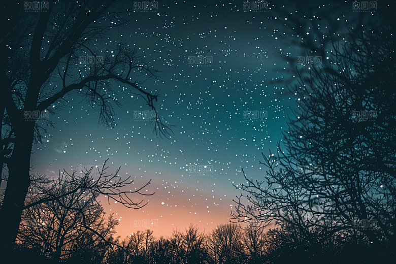 灿烂星空太阳系夜景素材