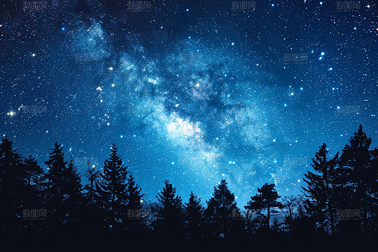 灿烂星空宇宙夜晚素材