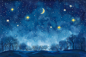 灿烂星空梦幻夜晚素材