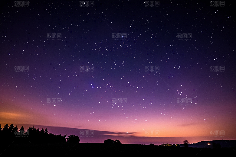 灿烂星空浪漫夜景素材