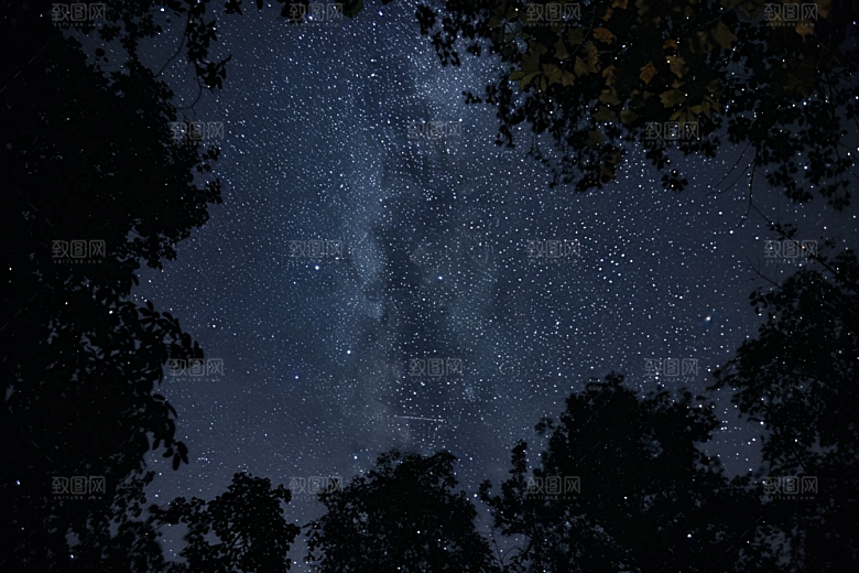 灿烂星空宇宙夜景素材