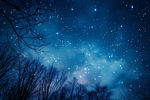 灿烂星空夜景浪漫素材