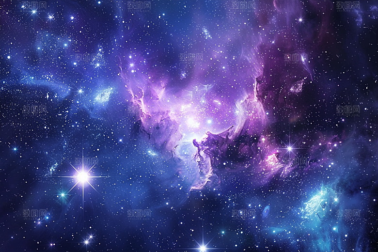 灿烂星空银河夜晚素材
