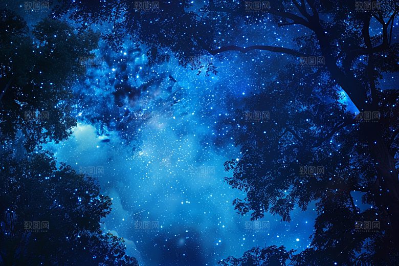 灿烂星空夜景高清素材