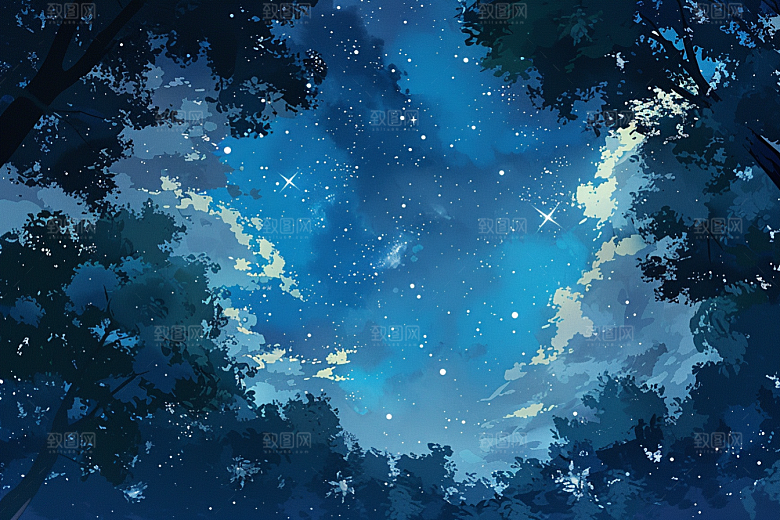灿烂星空唯美梦幻素材