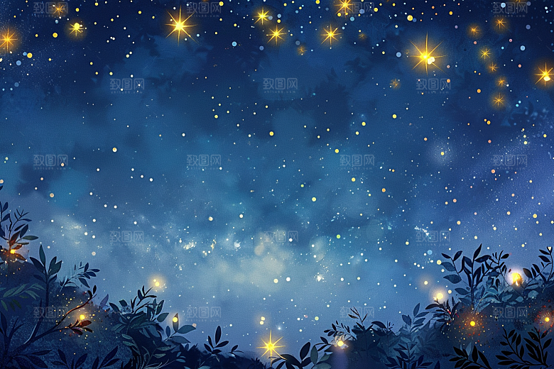 灿烂星空星辰天空素材