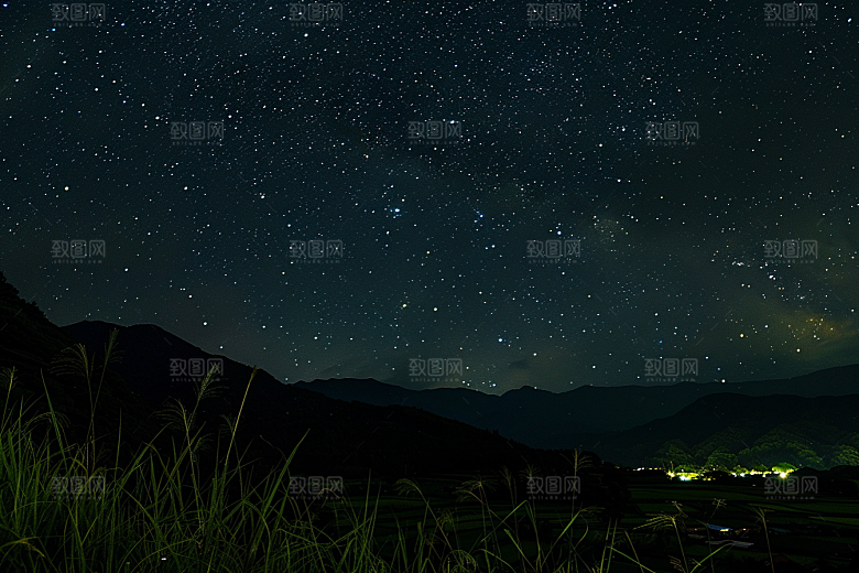灿烂星空唯美夜晚素材