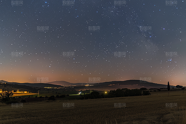 灿烂星空天空夜景素材