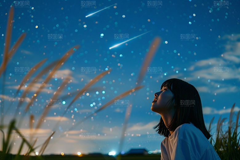 灿烂星空高清夜晚素材