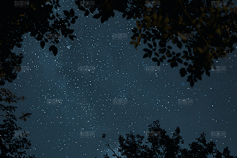 灿烂星空夜景银河素材