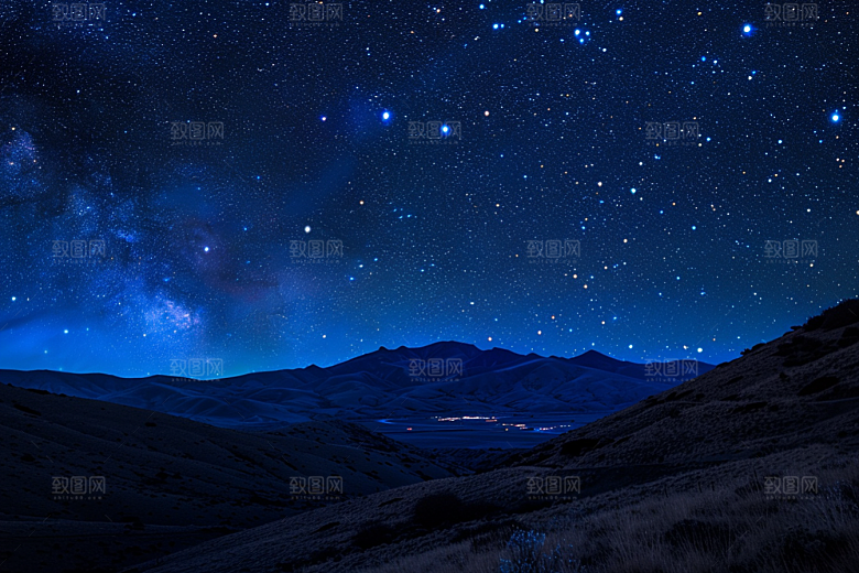 灿烂星空夜景夜晚素材