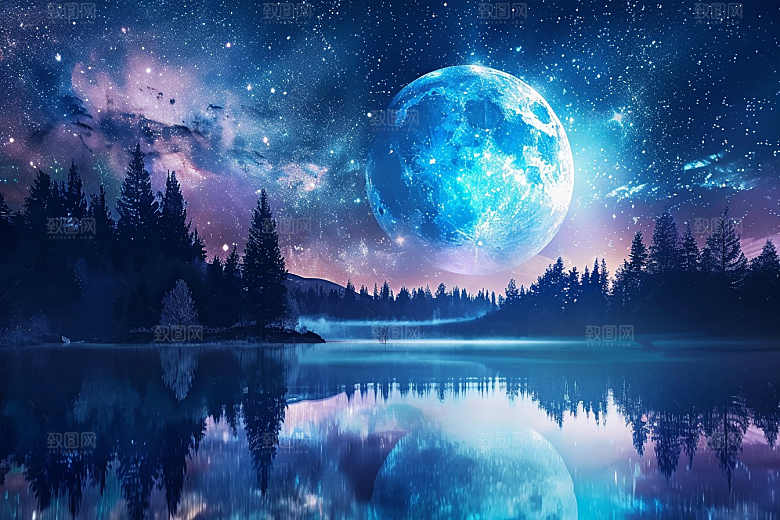 灿烂星空夜景宇宙素材