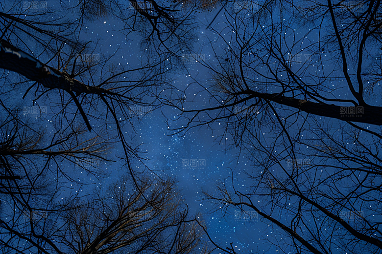 灿烂星空银河夜晚素材