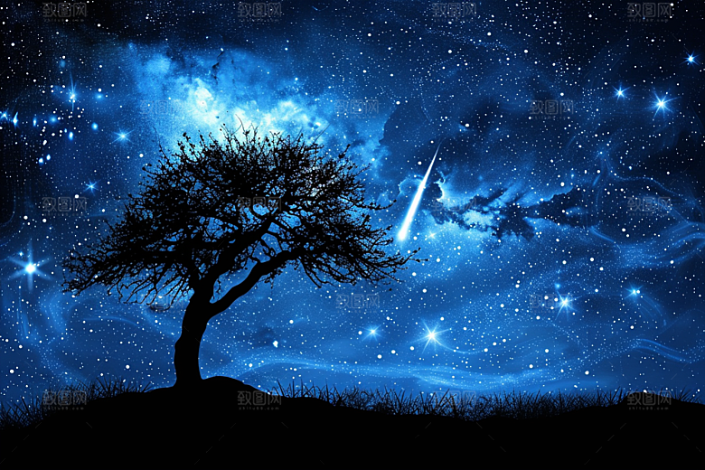 灿烂星空唯美银河素材