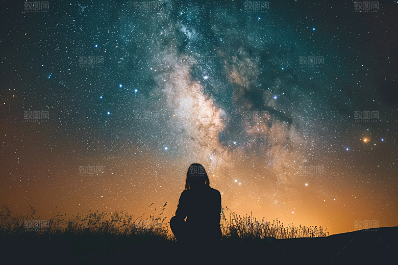 灿烂星空星辰银河素材