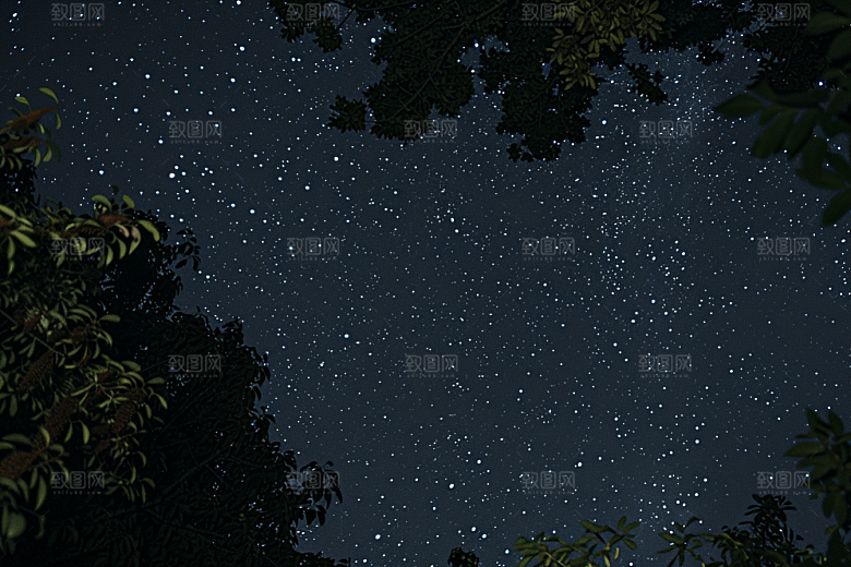 灿烂星空浪漫银河素材