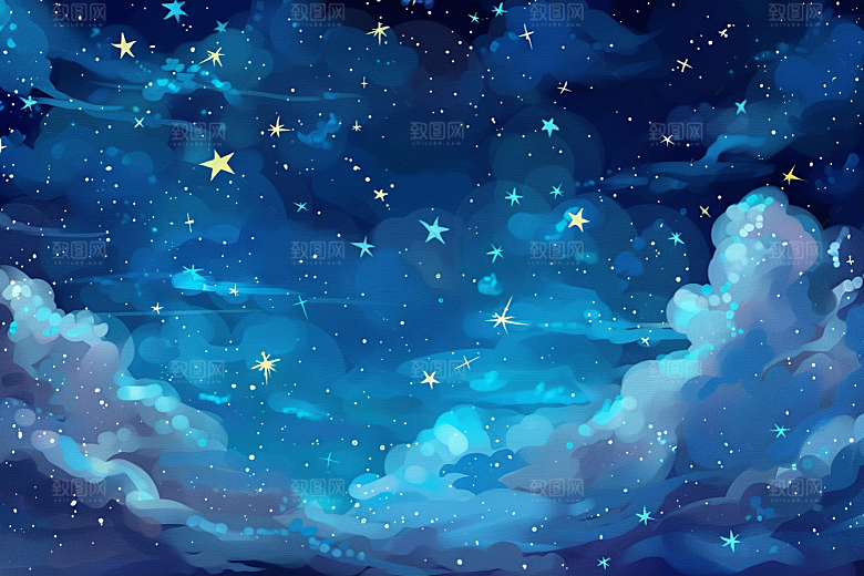 灿烂星空梦幻银河素材