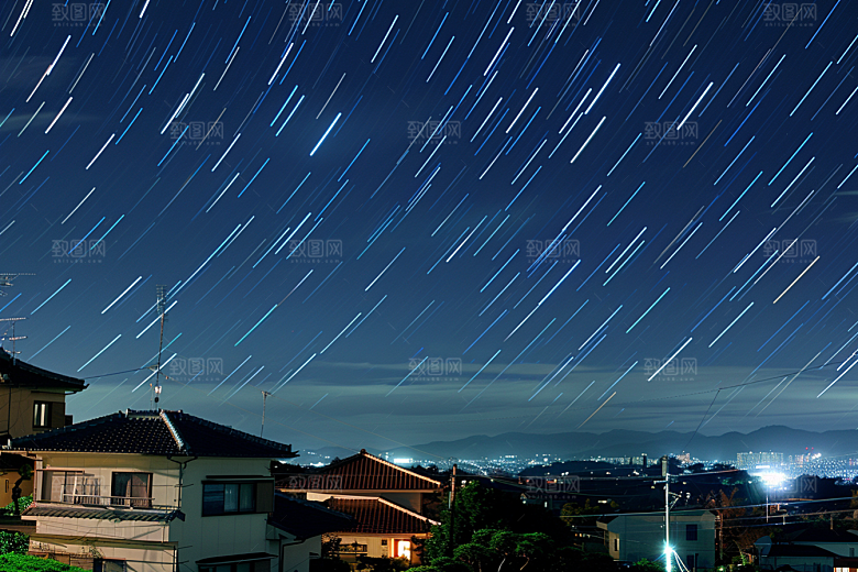 灿烂星空夜晚唯美素材