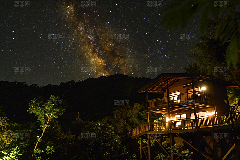 灿烂星空浪漫夜晚素材