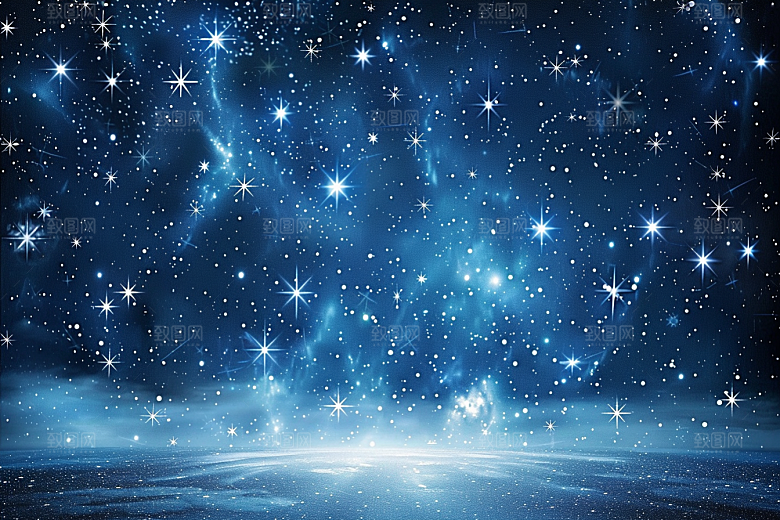 灿烂星空银河夜景素材