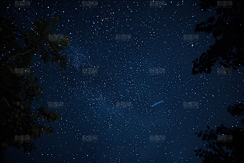 灿烂星空夜晚星辰素材