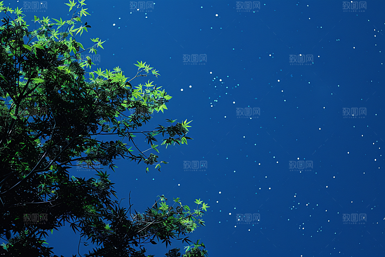 灿烂星空星辰夜景素材