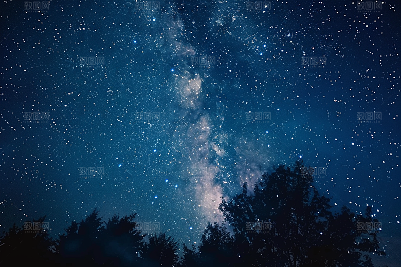 灿烂星空梦幻夜景素材