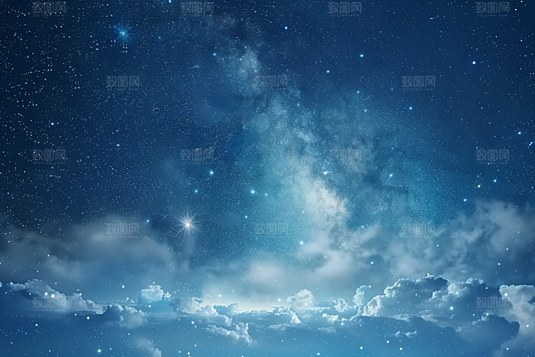 灿烂星空夜景银河素材