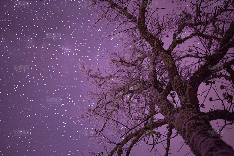 灿烂星空夜景星辰素材