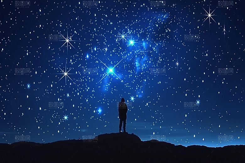 灿烂星空宇宙夜晚素材