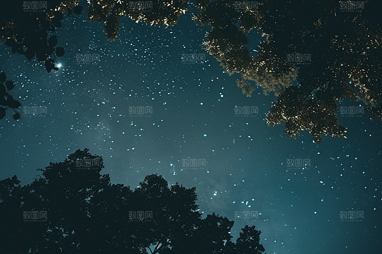 灿烂星空夜景宇宙素材