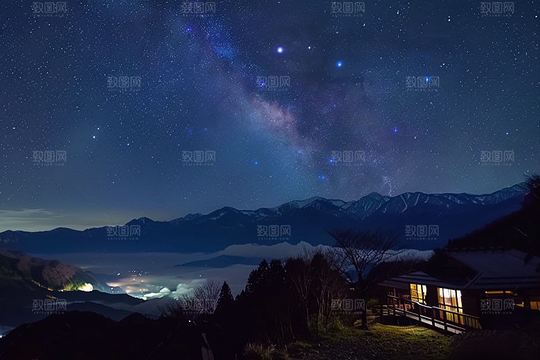 灿烂星空唯美浪漫素材