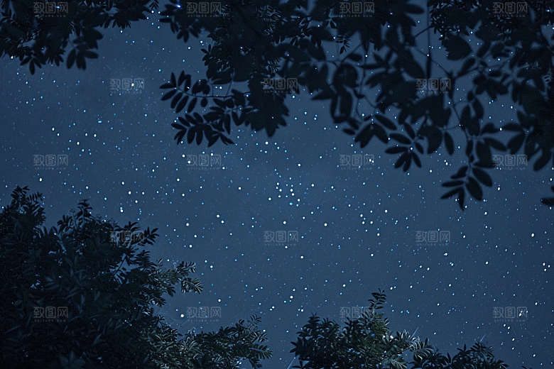 灿烂星空夜晚浪漫素材