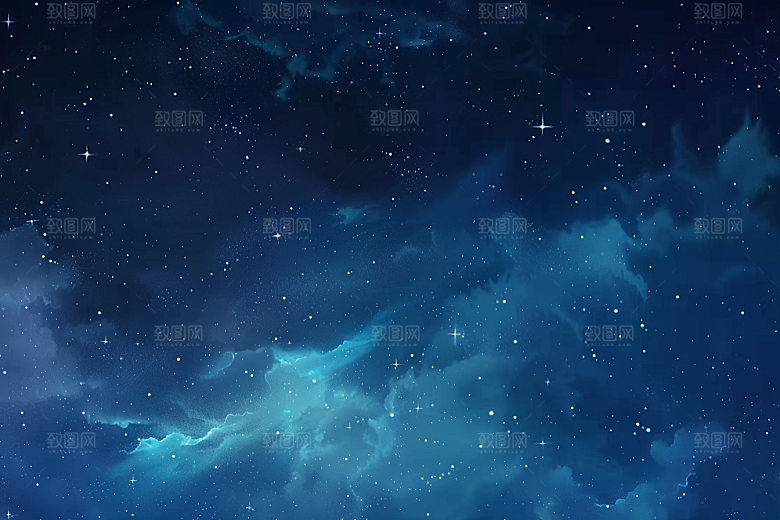 灿烂星空夜景太阳系素材